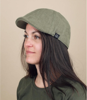 green cotton duckbill cap Biduri Cap camo green